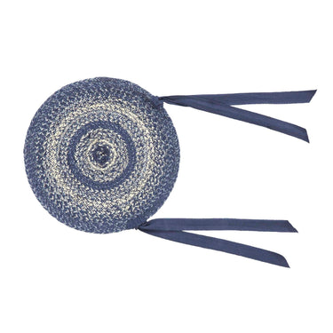 Great Falls Blue Jute Braided Chair Pad VHC Brands - The Fox Decor